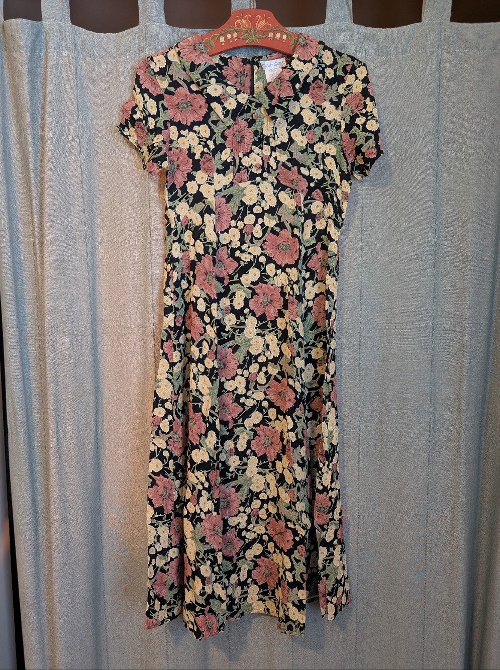 Floral Black and Pink Dress